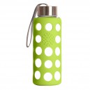 Botella Bbo De V&iacute;drio Borosilicato Con Funda Silicona Verde 300 ml. Irisana