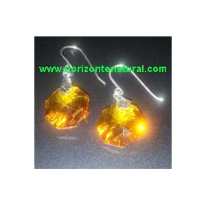 Pendientes Oct&oacute;gono Naranja