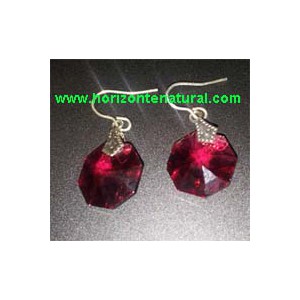 Pendientes Oct&oacute;gono Burdeos