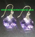 Pendientes Oct&oacute;gono Lila