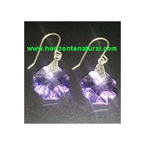 Pendientes Oct&oacute;gono Lila
