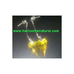 Pendientes Largos Tri&aacute;ngulo Amarillo