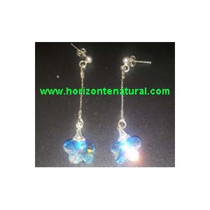 Pendientes Largos Flor Transparente