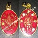 Colgante Oval Doble Cara San Miguel Rojo (Grande)