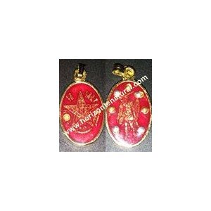 Colgante Oval Doble Cara San Miguel Rojo (Grande)