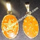 Colgante Oval Doble Cara San Miguel Naranja (Peque&ntilde;o)