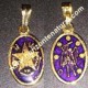 Colgante Oval Doble Cara San Miguel Morado (Pequeño)
