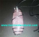 Colgante Cuarzo Rosa Cil&iacute;ndrico XL