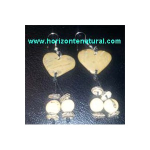 Pendientes Fibra Coco Coraz&oacute;n