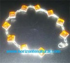 Pulsera Ambar Naranja Rombos 