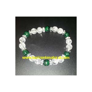 Pulsera Cuarzo Blanco Y Malaquita