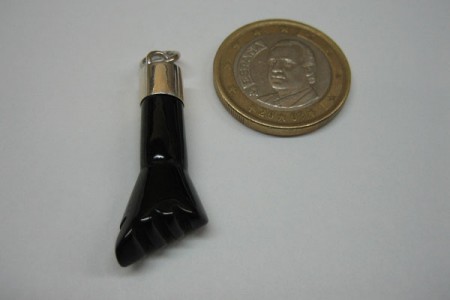 Colgante Mano Azabache Plata (Grande)