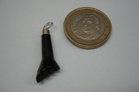 Colgante Mano Azabache Plata (Mediana)