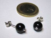 Pendientes Azabache Bola Plata