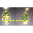 Colgante Oval Doble Cara San Miguel Verde (Peque&ntilde;o)