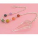 P&eacute;ndulo Cuarzo Cristal Y 7 Chakras