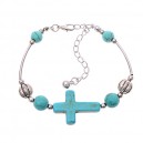 Pulsera Cruz Turquesa 