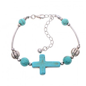 Pulsera Cruz Turquesa 