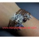 Pulsera Árbol Vida + Nudo Infinito (Marrón)