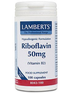 Riboflavina 50 mg (Vitamina B2) 100 C&aacute;ps.