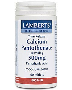 Pantotenato de Ca 500 mg (Vitamina B5) 60 Tabs.