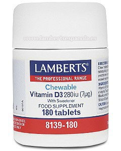 Vitamina D3 280UI Masticable 180Tabs