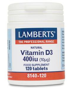 Vitamina D 400UI (10 &micro;g) 120Tabs Lamberts