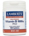 Vitamina D 1000UI (25 &micro;g) 120Tabs Lamberts