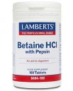 Beta&iacute;na HCl 324mg/Pepsina 5mg 180 Tabs