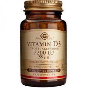 Vitamina D3 (Colecalciferol) 2200 UI (55&mu;g) 100 C&aacute;ps.