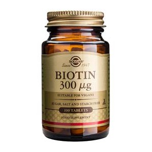 Biotina 300 &mu;g 100 Compr. Solgar