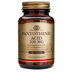 &Aacute;cido Pantot&eacute;nico 200 mg (Vitamina B5) 100 Compr. Solgar