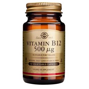 Vitamina B12 500 &mu;g (Cianocobalamina) 50C&aacute;ps Solgar
