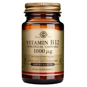 Vitamina B12 1000&mu;g (Cianocobalamina) 100 Compr. Mastic. Solgar