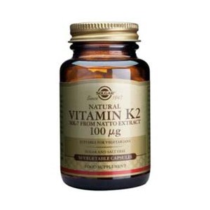 Vitamina K2 (Menaquinona-7) 100 &mu;g 50 C&aacute;psulas Solgar