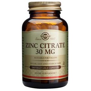 Zinc Citrato 30 mg 100C&aacute;ps. Solgar