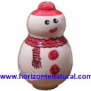 Incensario "Mu&ntilde;eco De Nieve" Blanco Y Rojo