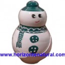 Incensario "Mu&ntilde;eco De Nieve" Blanco Y Verde