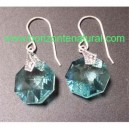Pendientes Oct&oacute;gono Agua Marina