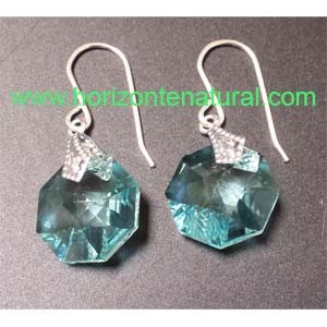 Pendientes Oct&oacute;gono Agua Marina