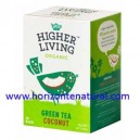 T&eacute; Verde Con Coco 20 Filtros Higher Living